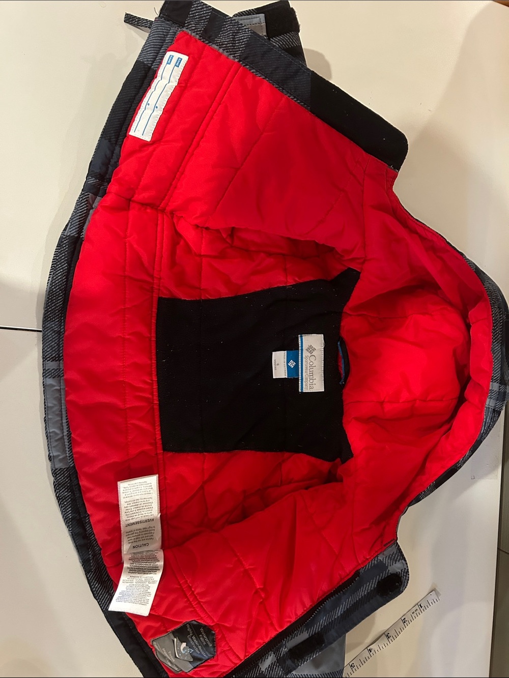 Columbia Kids Plaid Winter Jacket with Red Lined Hood - Picture 7 of 9